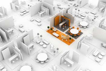 Skizze einer Messestandplanung